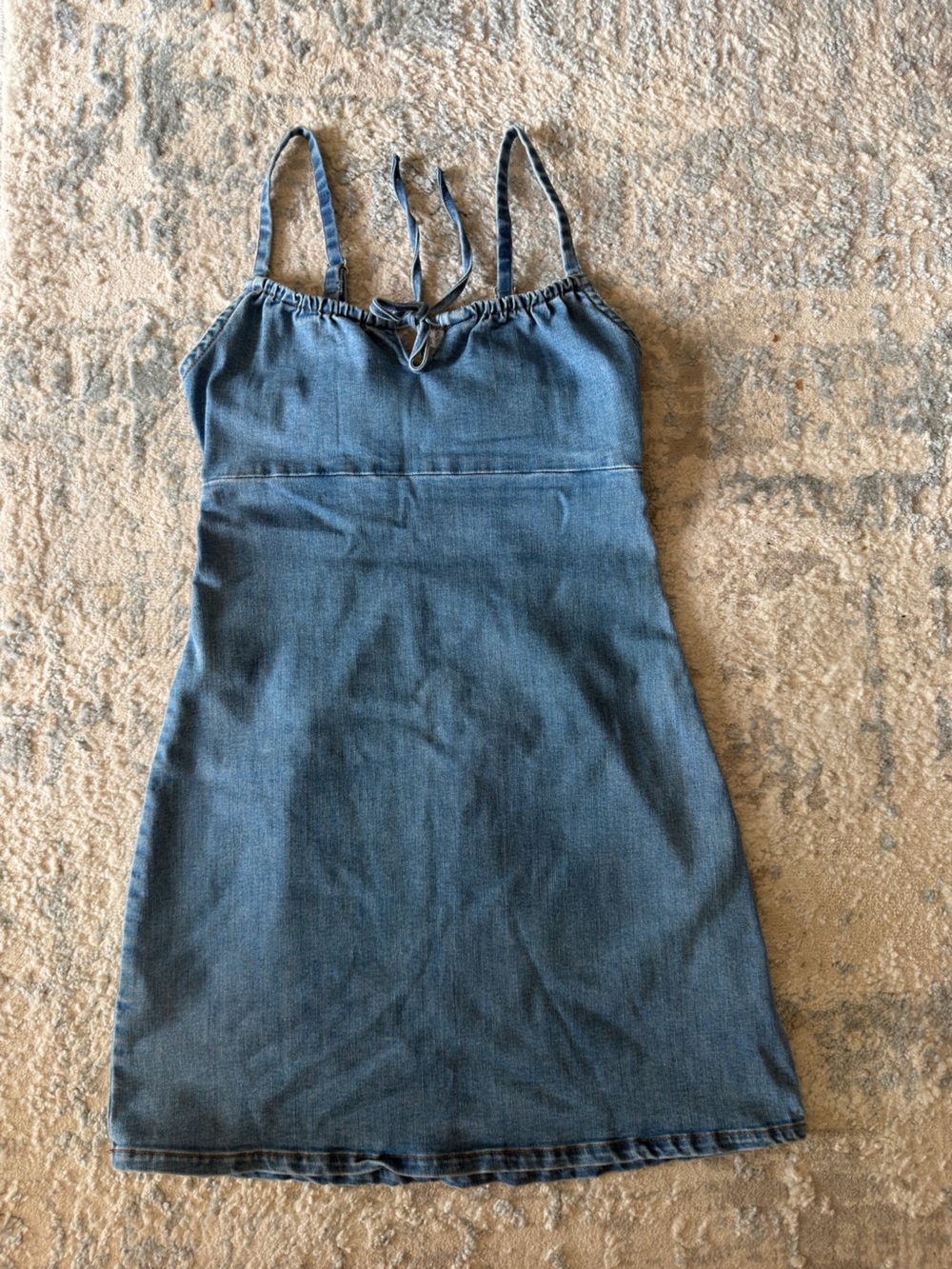 Hollister Light Blue Denim Dress with Adjustable Waist Tie